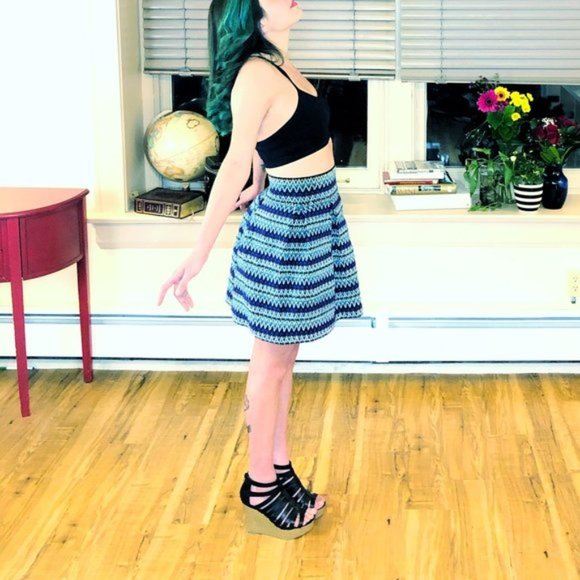 High Waisted Pleated Streetware Summer Skirt NWOT - Picture 3 of 6